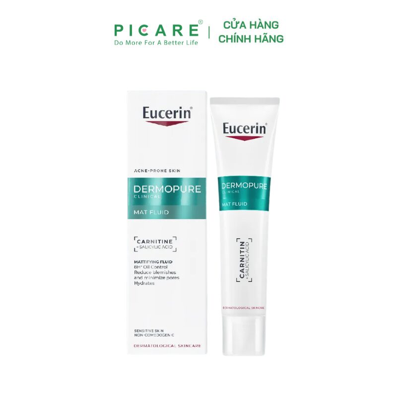 Kem Dưỡng Kiểm Soát Dầu Giảm Mụn Eucerin Dermopure Clinical Mat fuild 40ml