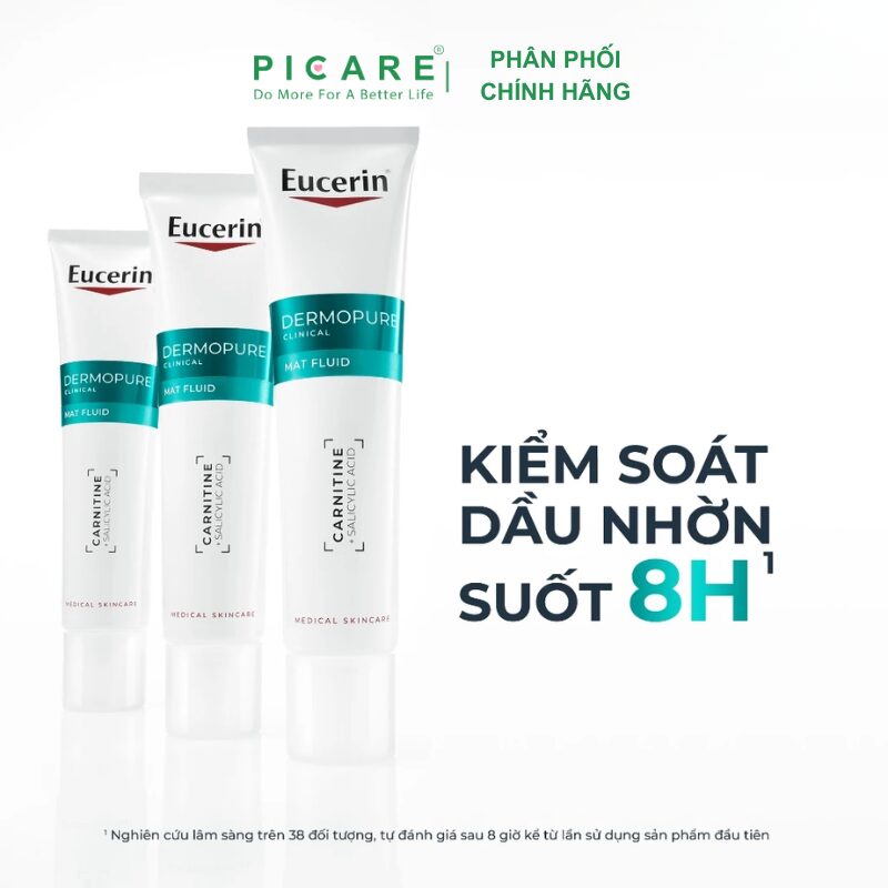 Kem Dưỡng Kiểm Soát Dầu Giảm Mụn Eucerin Dermopure Clinical Mat fuild 40ml - Ảnh 6