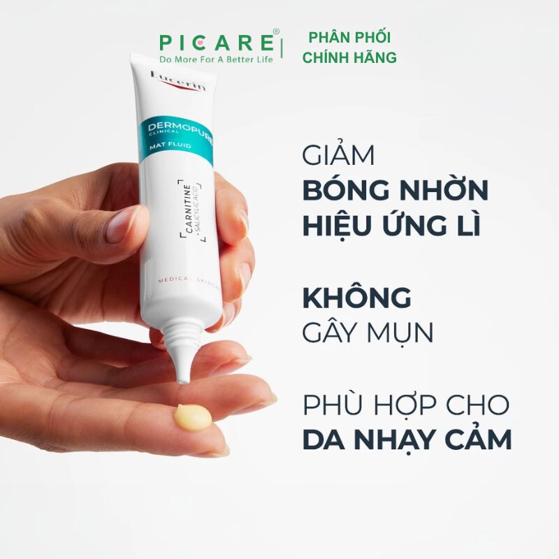 Kem Dưỡng Kiểm Soát Dầu Giảm Mụn Eucerin Dermopure Clinical Mat fuild 40ml - Ảnh 7