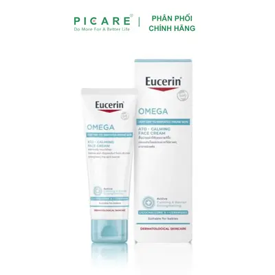 Kem Dưỡng Giảm Ngứa, Đỏ Cho Da Mặt Eucerin Omega Ato Calming Face Cream 50ml