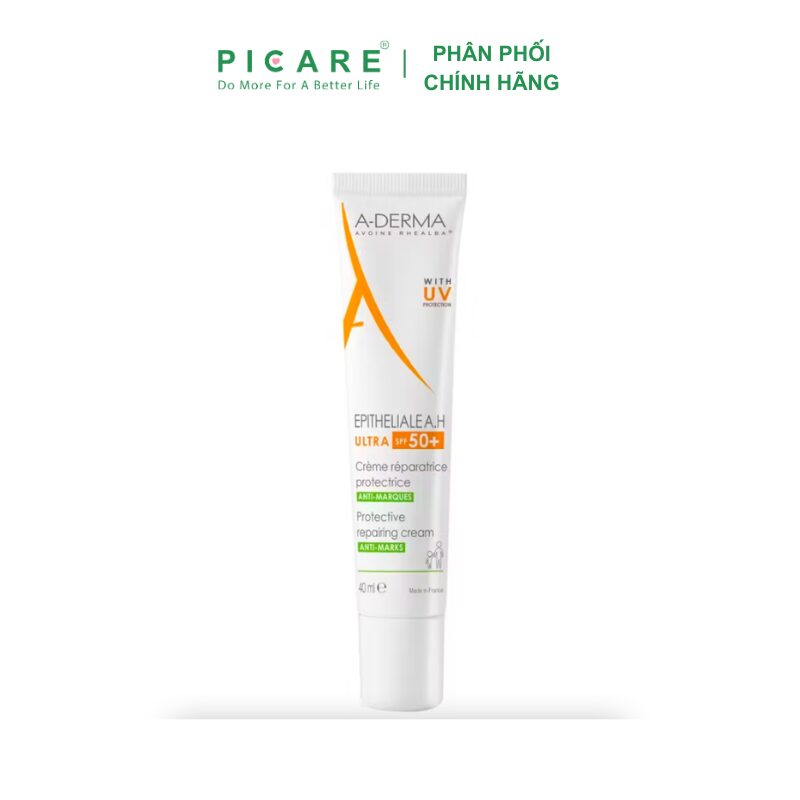 Kem hỗ trợ liền sẹo phục hồi và tái tạo da bị tổn thương có chống nắng A-Derma Epitheliale A.H Ultra SPF50+ Cream 40ml - Ảnh 2