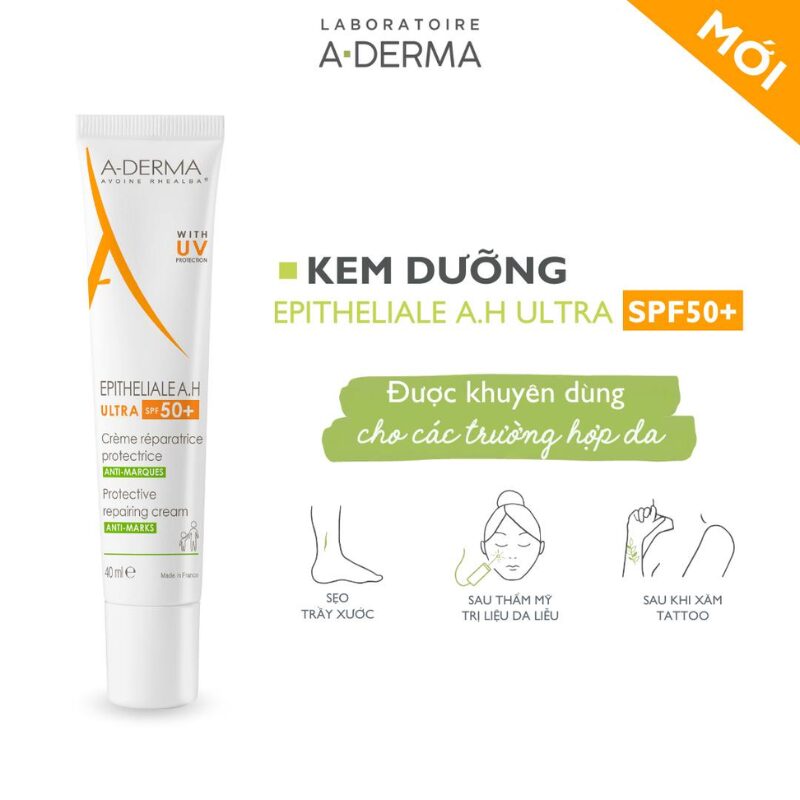 Kem hỗ trợ liền sẹo phục hồi và tái tạo da bị tổn thương có chống nắng A-Derma Epitheliale A.H Ultra SPF50+ Cream 40ml - Ảnh 6