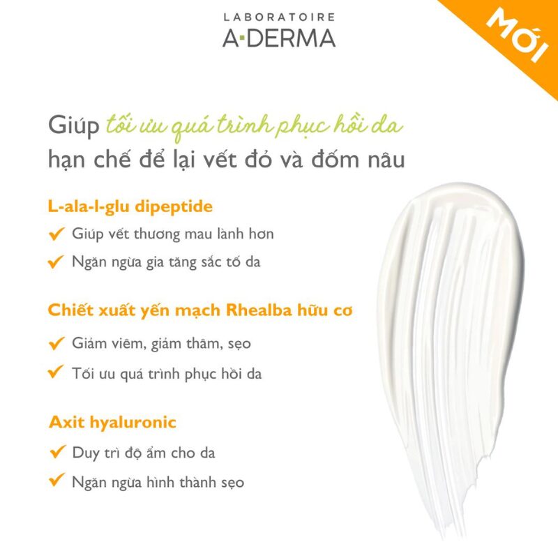 Kem hỗ trợ liền sẹo phục hồi và tái tạo da bị tổn thương có chống nắng A-Derma Epitheliale A.H Ultra SPF50+ Cream 40ml - Ảnh 7