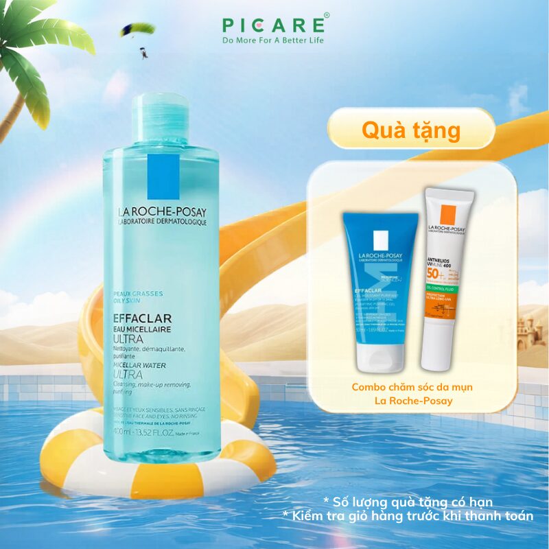 Nước Tẩy Trang & Làm Sạch Sâu Dành Cho Da Dầu Nhạy Cảm La Roche-Posay Effaclar Micellar Water 400ml