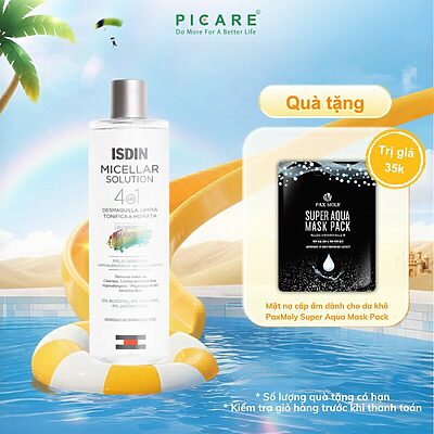 Nước tẩy trang giúp loại bỏ bụi bẩn makeup Isdin Micellar Solution 400ml