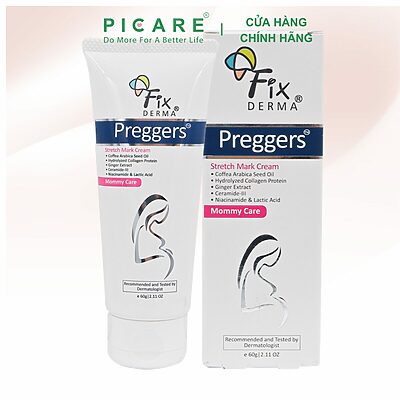 Alternative view of Kem Dưỡng Ẩm, Mềm Da, Mờ Vết Rạn Fixderma Preggers Stretch Mark Cream 60g