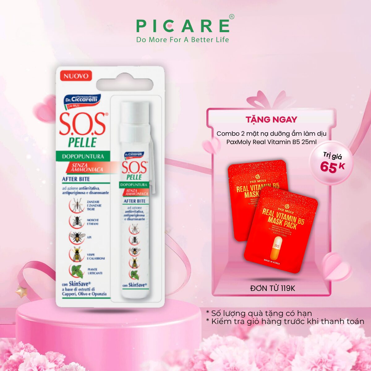 Bút chấm muỗi, côn trùng đốt làm dịu và giảm ngứa- S.O.S PELLE After Bite Pen 15ml
