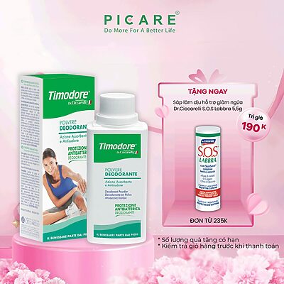 Phấn khử mùi chân và giày khô ráo 24h Timodore Deodorant Power - 250g