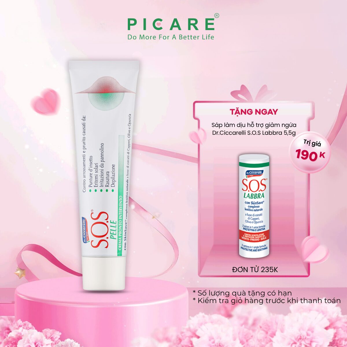 S.O.S. PELLE SKIN RESCUE CREAM KEM LÀM DỊU, GIẢM KÍCH ỨNG DA 75ML