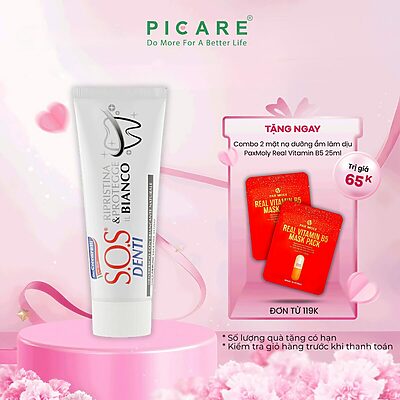Kem đánh răng trắng răng, loại bỏ mảng bám - S.O.S DENTI Whiteness Toothpaste 75 ml