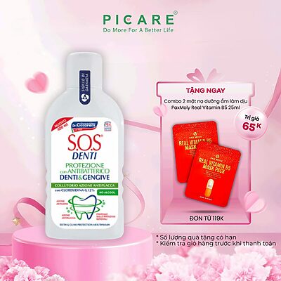 Nước súc miệng giảm mảng bám vôi răng, bảo vệ răng và nướu - S.O.S DENTI Mouthwash With Chlorhexidine 400 ml