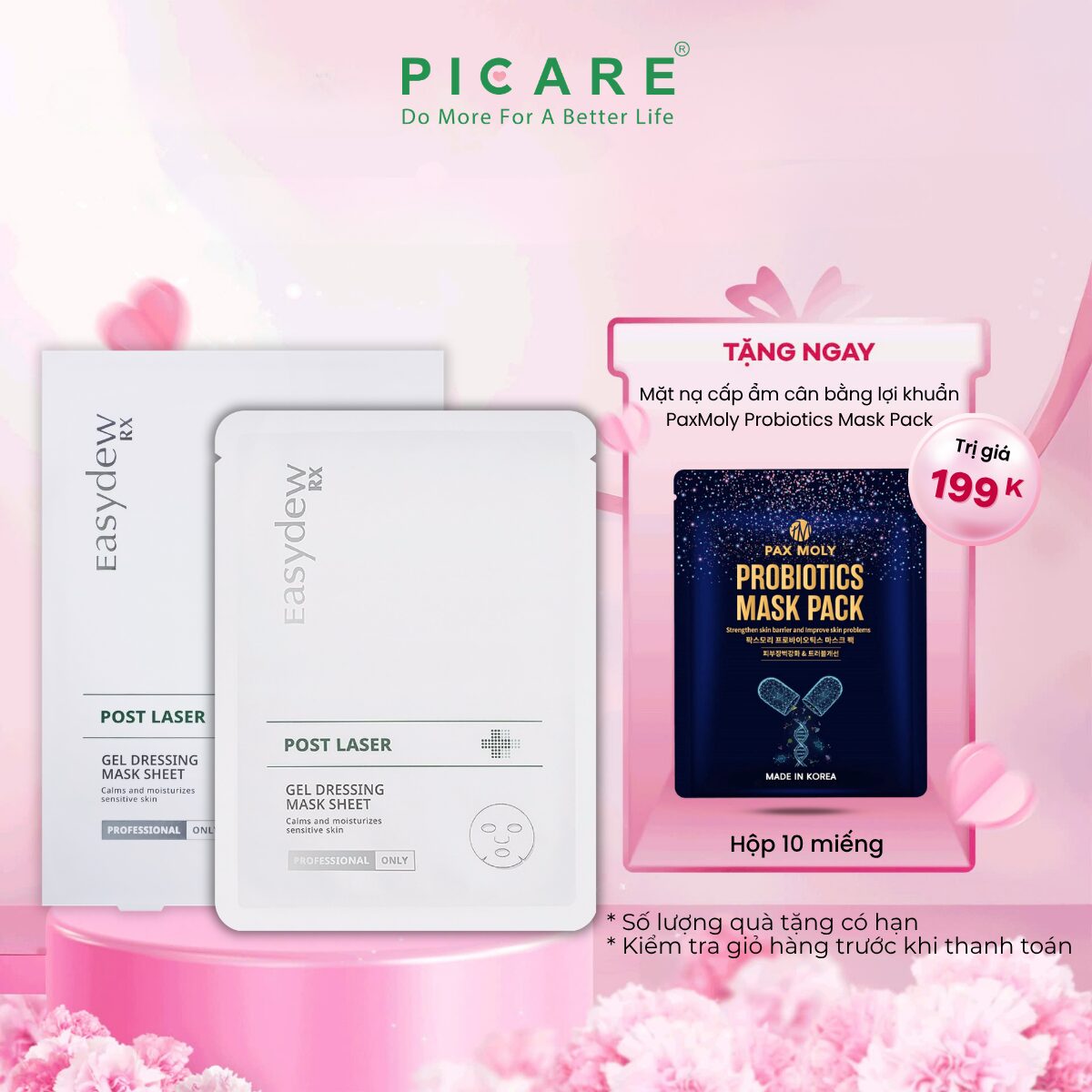 Mặt nạ cấp ẩm phục hồi dành cho da nhạy cảm da sau laser Easydew RX Post Laser Gel Dessing Mask Sheet 38ml hộp/ 5 miếng