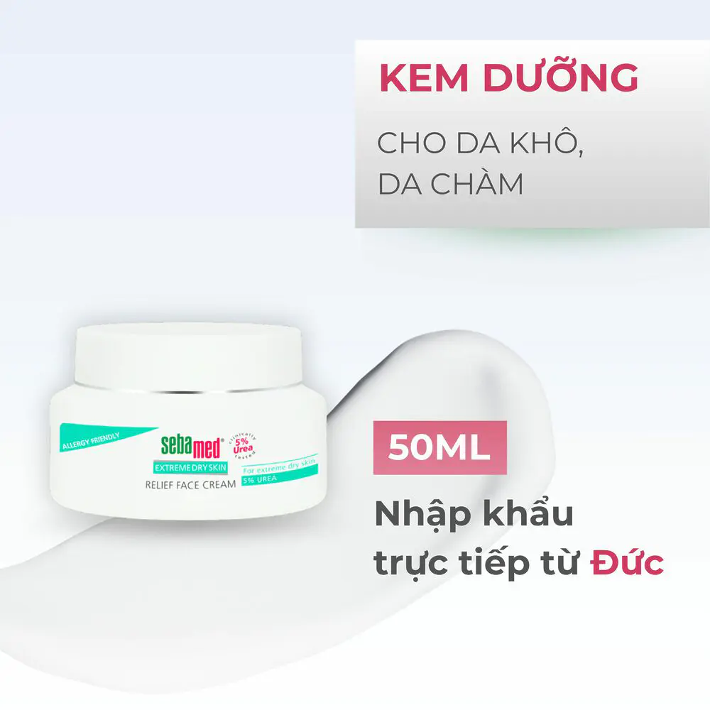 [12/2026]Kem dưỡng da Sebamed Extreme Dry Skin Relief Face Cream 5% Urea 50ml