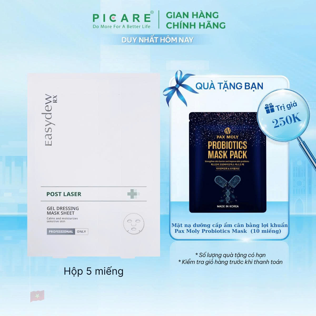 Easydew RX Post Laser Gel Dessing Mask Sheet 38ml (5 miếng)