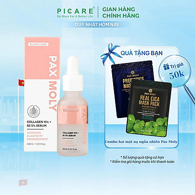Tinh chất giúp cải thiện độ đàn hồi và làm dịu cho da nhạy cảm Pax Moly Collagen 15% + B5 5% Serum 30ml