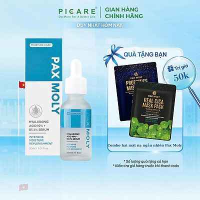 Tinh chất dưỡng ẩm và hỗ trợ khôi phục làn da Pax Moly Hyaluronic Acid 10% + B5 3% Serum 30ml