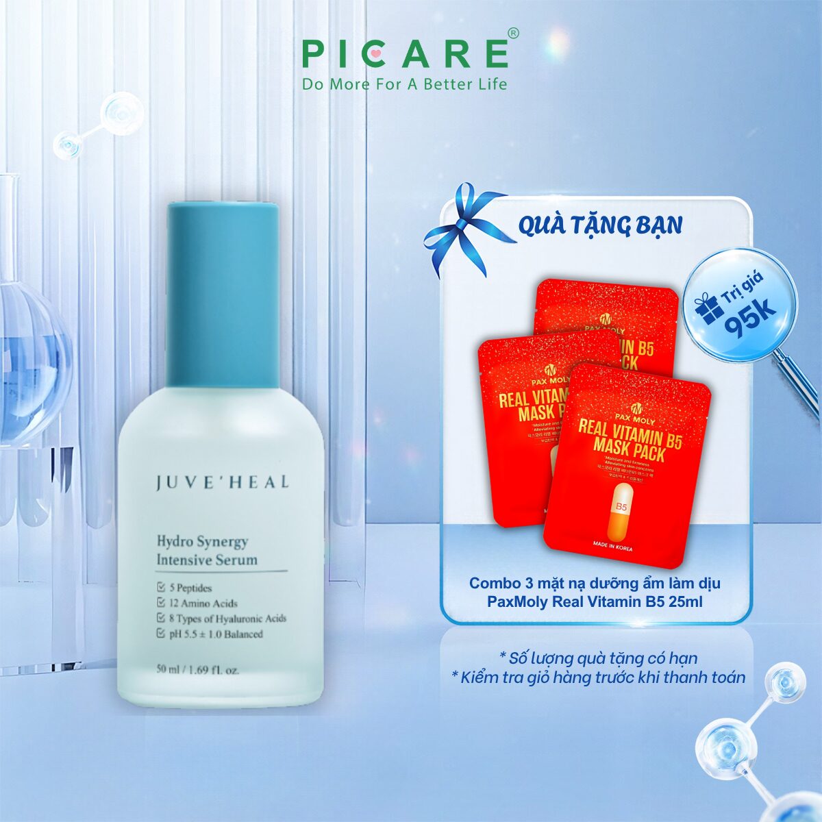 Tinh chất dưỡng sáng da cấp ẩm hỗ trợ phục hồi Juve'Heal Hydro Synergy Intensive Serum 50ml