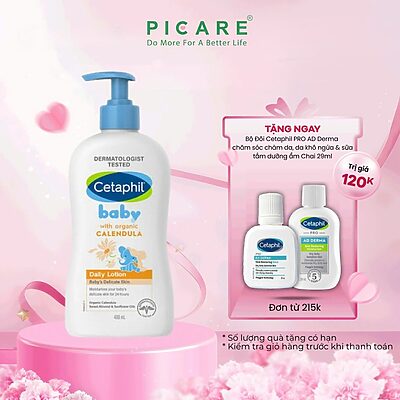 [02/2027] Sữa Dưỡng Ẩm Dịu Lành Cho Bé Cetaphil Baby Lotion With Organic Calendula 400ml