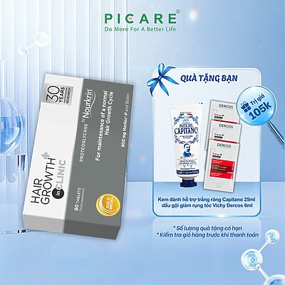 Viên uống hỗ trợ kích thích mọc tóc nam nữ Nourkrin Hair Growth+ Inclinic ( Hộp 90 viên )