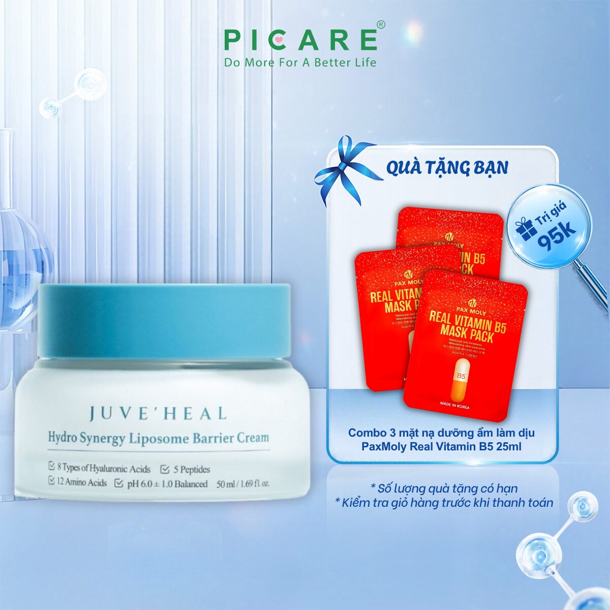 Kem dưỡng ẩm bổ sung dưỡng chất dành cho mọi loại da Juve'Heal Hydro Synergy Liposome Barrier Cream 50ml