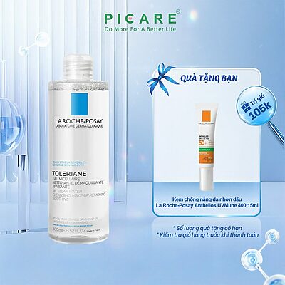 Nước Làm Sạch Sâu Và Tẩy Trang Cho Da Nhạy Cảm La Roche-Posay Micellar Water Ultra Sensitive Skin 400ml