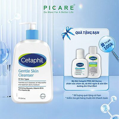 Sữa Rửa Mặt Dịu Lành Cho Da Nhạy Cảm Cetaphil Gentle Skin Cleanser 473ml