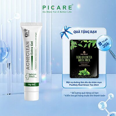 Gel hỗ trợ giảm mụn trứng cá mụn đầu trắng giảm tái phát mụn Acne Clean Extra Gel 15g