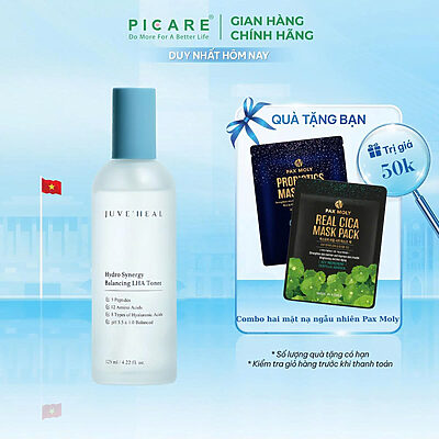 Nước cân bằng cấp ẩm dưỡng sáng da Juve'Heal Hydro Synergy Balancing LHA Toner 125ml