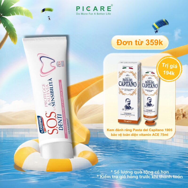 Kem đánh răng giảm ê buốt, chăm sóc răng nhạy cảm - S.O.S DENTI Sensitivity Toothpaste 75ml
