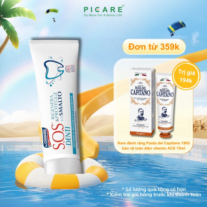 Kem đánh răng hỗ trợ phục hồi men răng cho răng nhạy cảm - S.O.S DENTI Enamel Toothpaste 75 ml