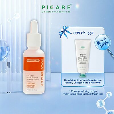 Tinh chất dưỡng ẩm hỗ trợ phục hồi giúp củng cố hàng rào bảo vệ da PaxMoly Ceramide Biotin Barrier Defense Serum 30ml