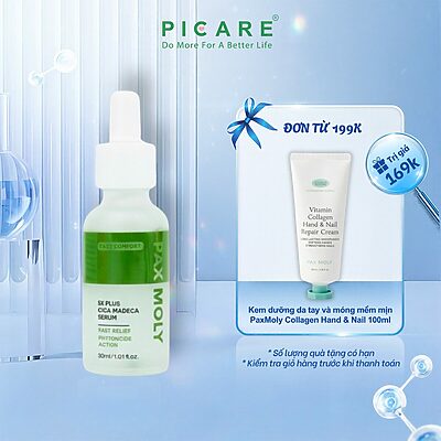 Tinh chất Rau má giúp làm dịu, dưỡng ẩm và hỗ trợ phục hồi da PaxMoly 5x Plus Cica Madeca Serum 30ml