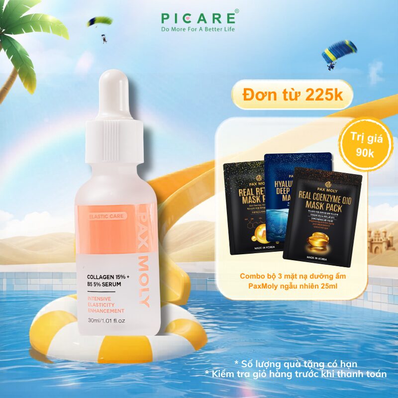 Tinh chất giúp cải thiện độ đàn hồi và làm dịu cho da nhạy cảm Pax Moly Collagen 15% + B5 5% Serum 30ml