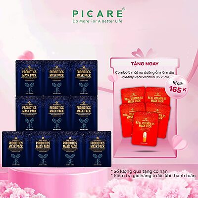 Mặt nạ dưỡng cấp ẩm và cải thiện các vấn đề da PaxMoly Probiotics Mask Pack Hộp 10 miếng