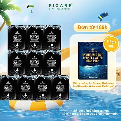 Mặt nạ dưỡng ẩm da mềm mịn căng bóng và tràn đầy sức sống Pax Moly Super Aqua Mask Pack 25ml ( Hộp 10 miếng )