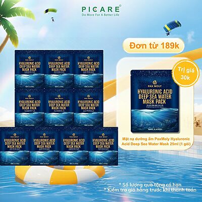 Mặt nạ dưỡng ẩm sâu làm dịu kích ứng trên da khô Pax Moly Hyaluronic Acid Deep Sea Water Mask Pack ( Hộp 10 miếng )