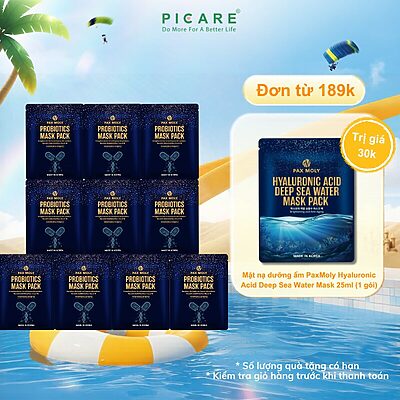 Mặt nạ dưỡng cấp ẩm và cải thiện các vấn đề da Pax Moly Probiotics Mask Pack Hộp 10 miếng
