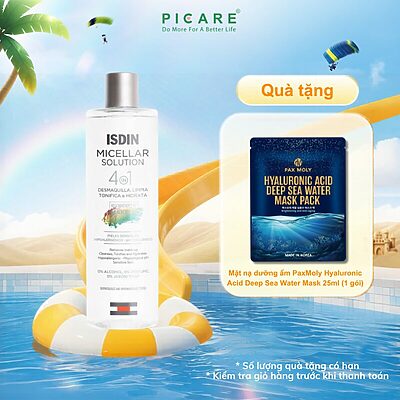 Nước tẩy trang giúp loại bỏ bụi bẩn makeup Isdin Micellar Solution 400ml