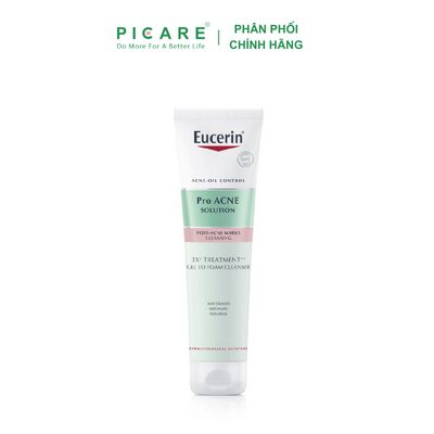Gel rửa mặt cho da mụn Eucerin 3X Treatment Gel To Foam Cleanser 150G