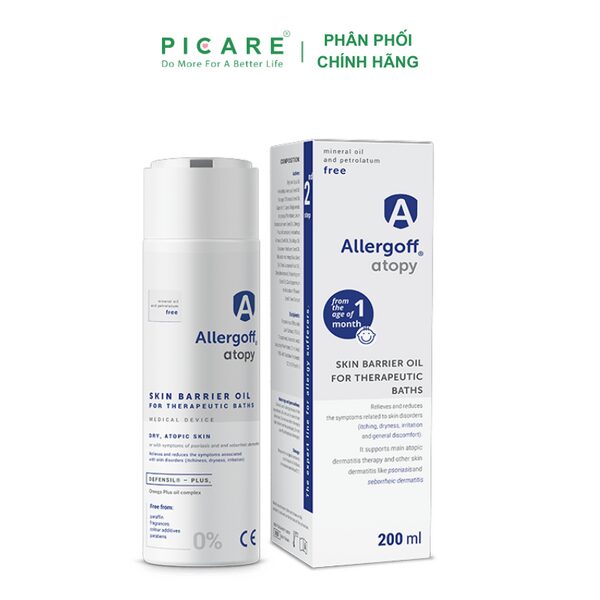 Dầu tắm chuyên biệt làm dịu da, dưỡng ẩm Allergoff Atopy 200ml
