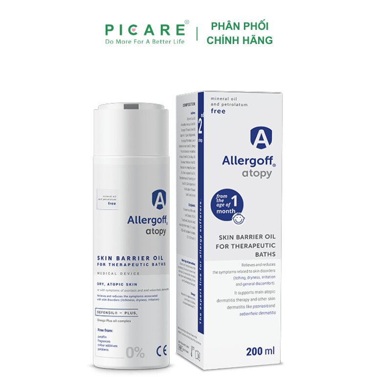 Dầu tắm chuyên biệt làm dịu da, dưỡng ẩm Allergoff Atopy 200ml