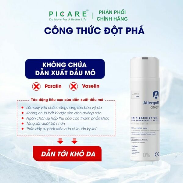 Dầu tắm chuyên biệt làm dịu da, dưỡng ẩm Allergoff Atopy 200ml - Ảnh 4