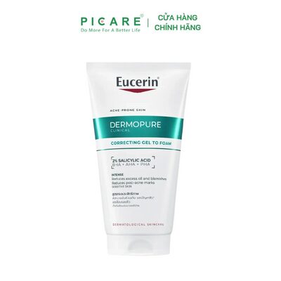 Gel rửa mặt cho da mụn Eucerin Dermopure Clinical Dermopure Clinical Correcting Gel To Foam 150ml
