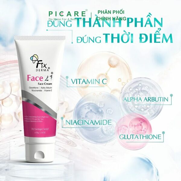 Kem Dưỡng Hỗ Trợ Trắng Sáng Da FIXDERMA Face21 Face Cream 50g - Ảnh 2
