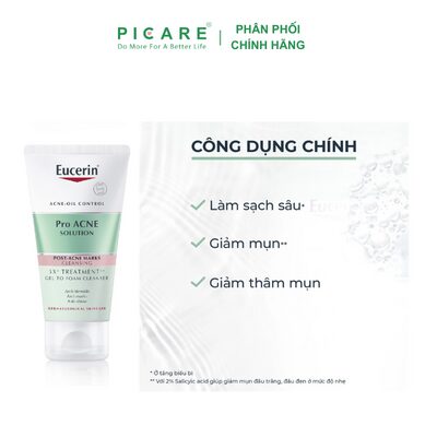 Alternative view of Gel rửa mặt cho da mụn Eucerin 3X Treatment Gel To Foam Cleanser 75ml