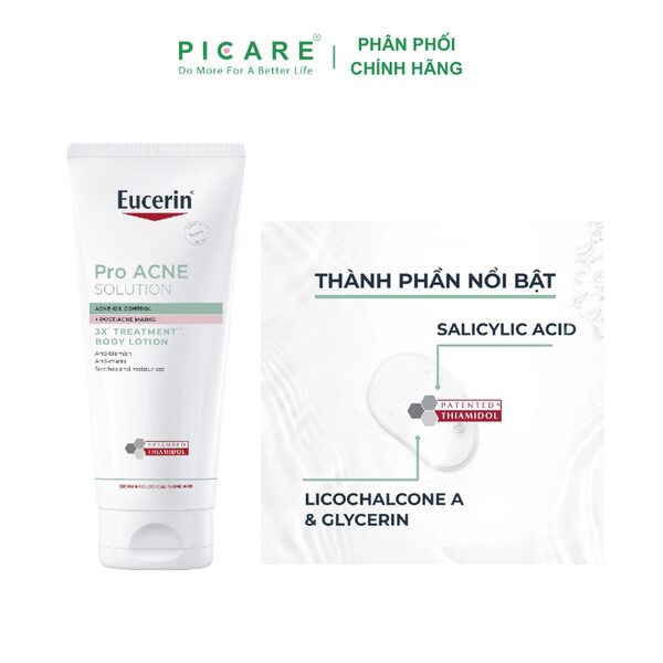 Kem dưỡng thể giúp giảm mụn Eucerin Pro Acne 3X Treatment Body Lotion 200ml - Ảnh 2