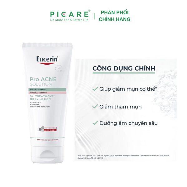 Kem dưỡng thể giúp giảm mụn Eucerin Pro Acne 3X Treatment Body Lotion 200ml - Ảnh 3