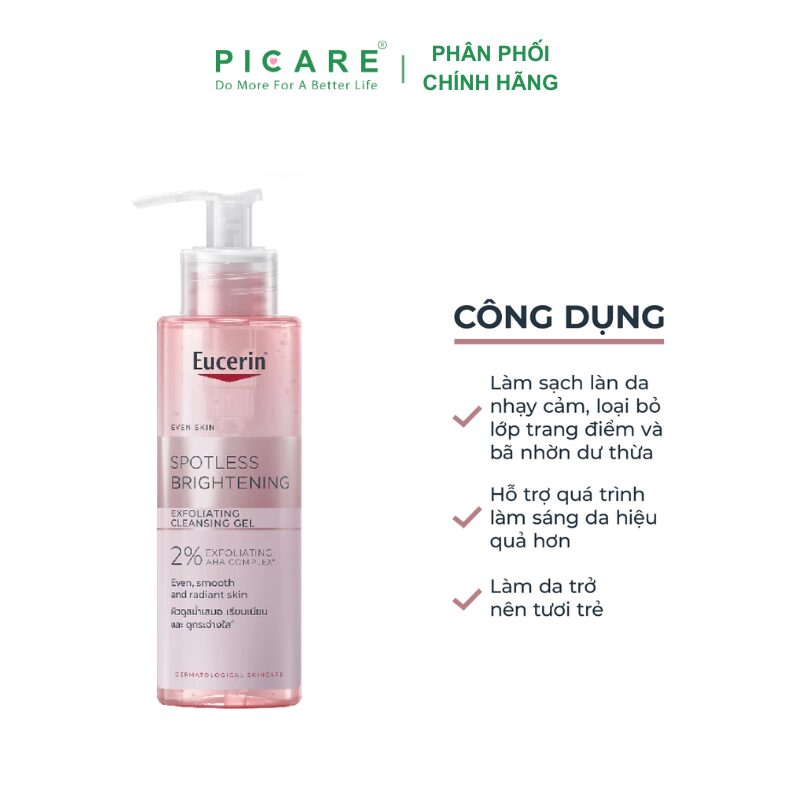 Gel rửa mặt dưỡng sáng da Eucerin Spotless Brightening Cleansing Gel 200ml - Ảnh 3