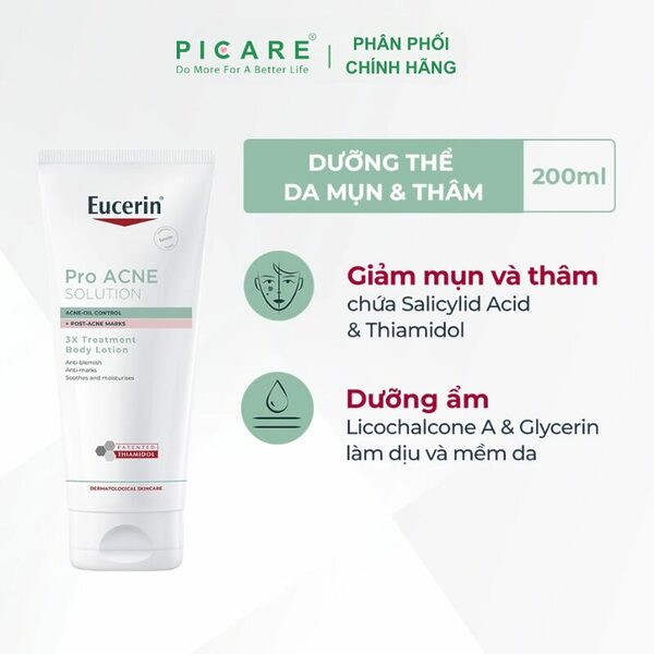 Kem dưỡng thể giúp giảm mụn Eucerin Pro Acne 3X Treatment Body Lotion 200ml - Ảnh 4