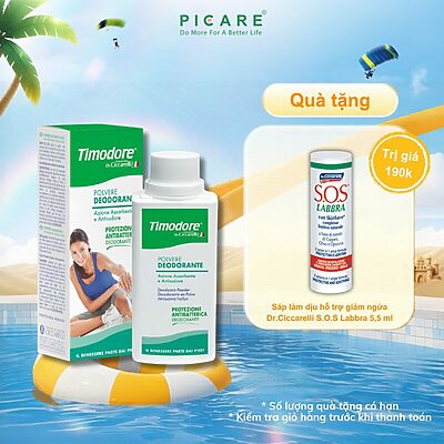 Phấn khử mùi chân và giày khô ráo 24h Timodore Deodorant Power - 250g
